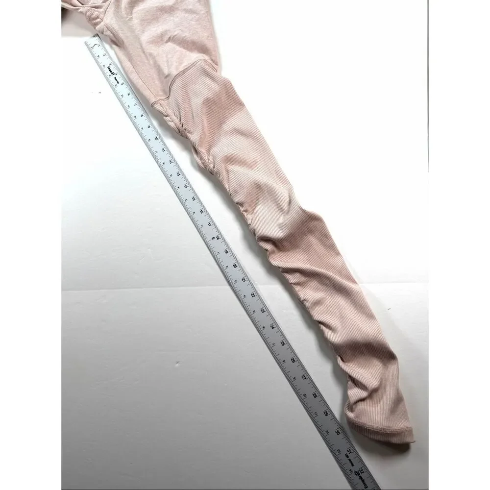 Alo Yoga High-Waist Alosoft Goddess Leggings Light Pink Ribbed Size XS Ribbed